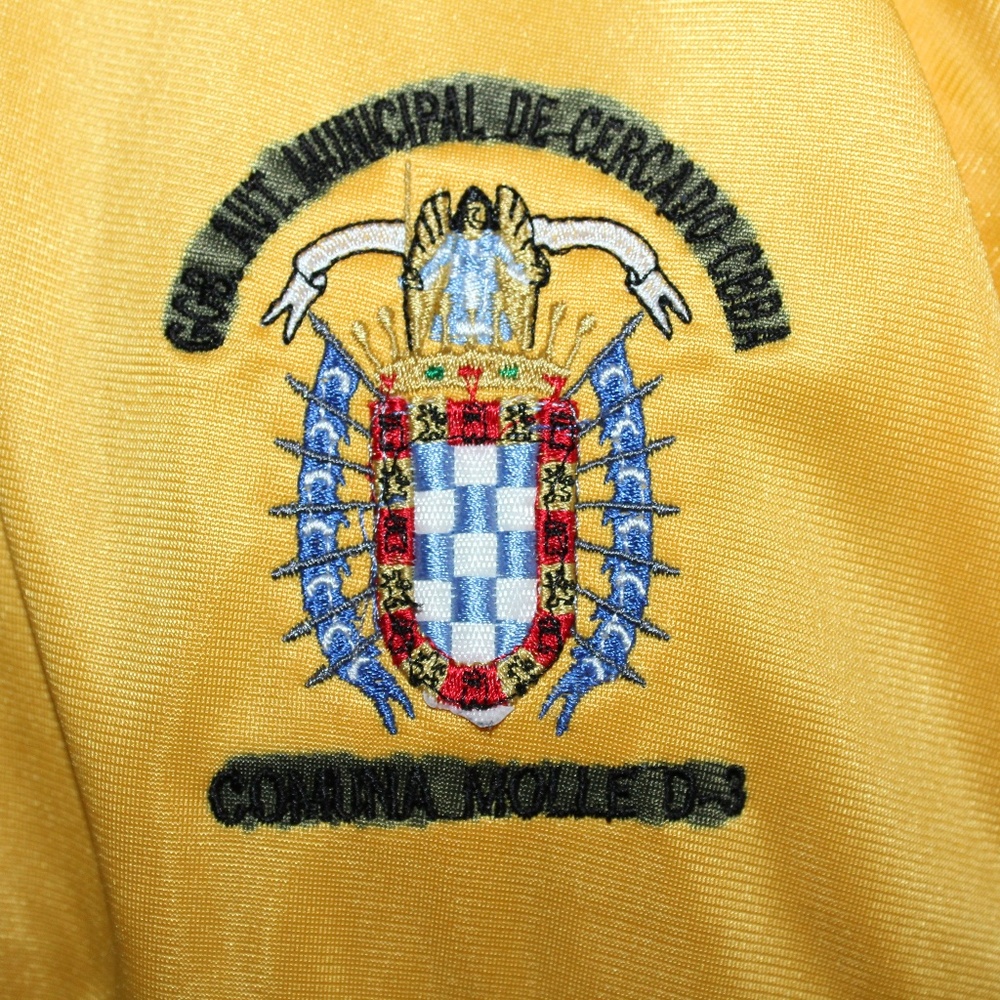 Adidas Medium 3 Stripes Blue Gold Track Jacket - Picture 3 of 8